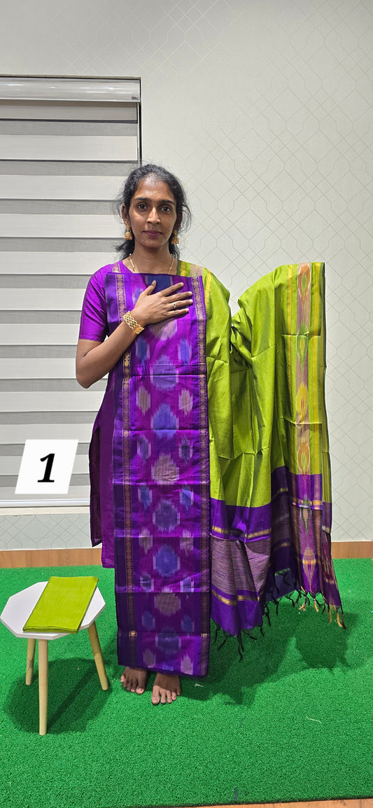 Pochampalli Ikkat Sico with border dupatta - PIS01