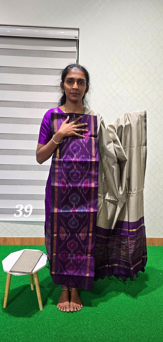 Pochampalli Ikkat Sico with border dupatta - PIS39