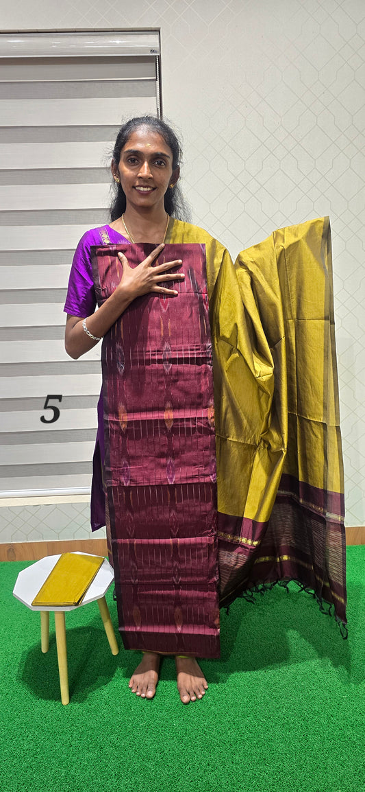 Full weaving Pochampalli Ikkat Sico Silk - PIS05
