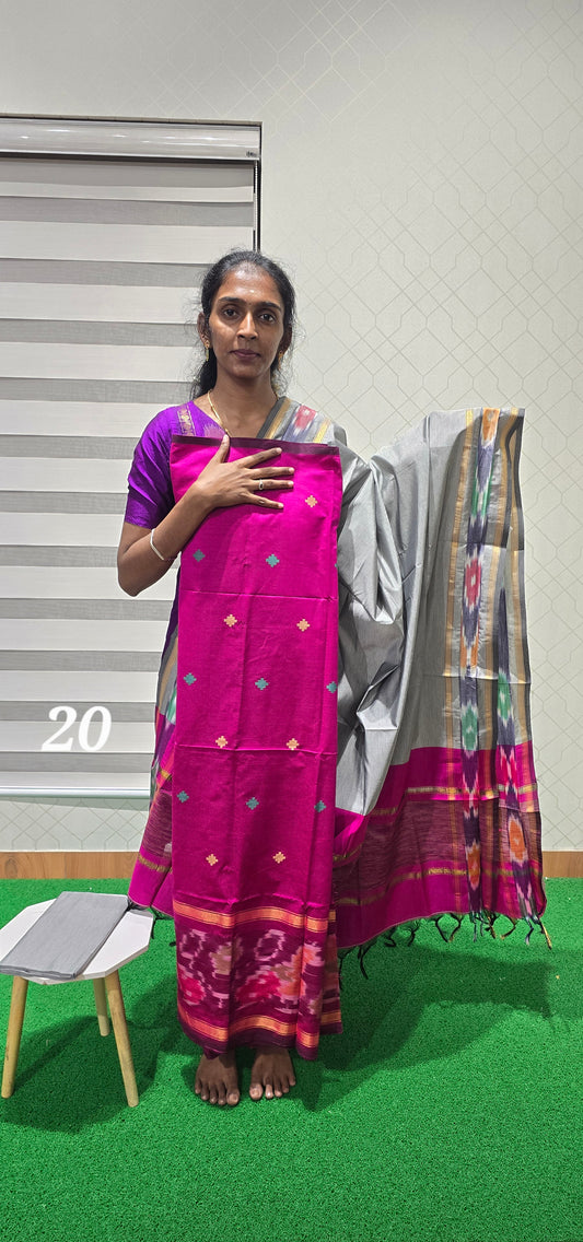 Pochampalli Ikkat Sico with border dupatta - PIS20