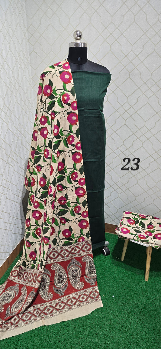 Kalamkari 3 piece Cotton suit - SKC23