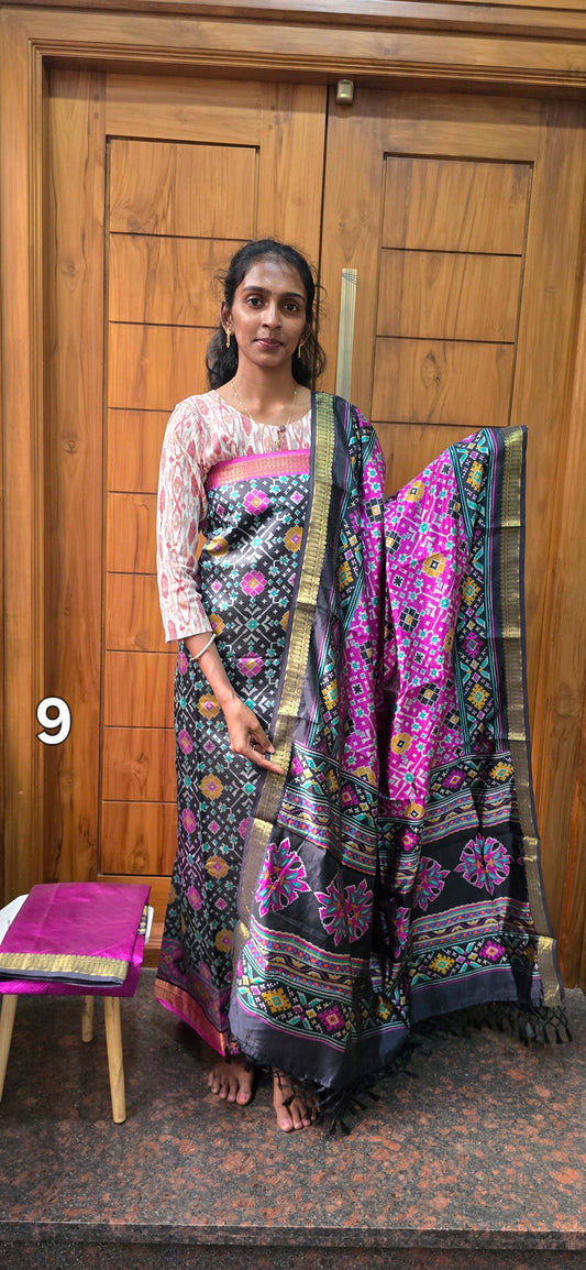 Black Base Patola Silk - BP09