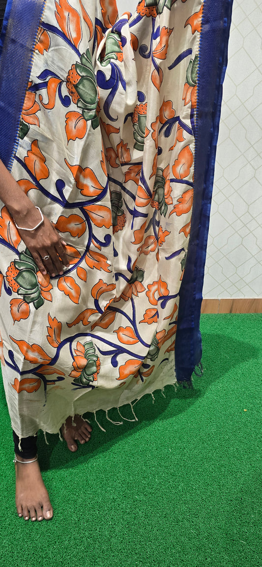Chennuri Kalamkari Silk Dupatta P14