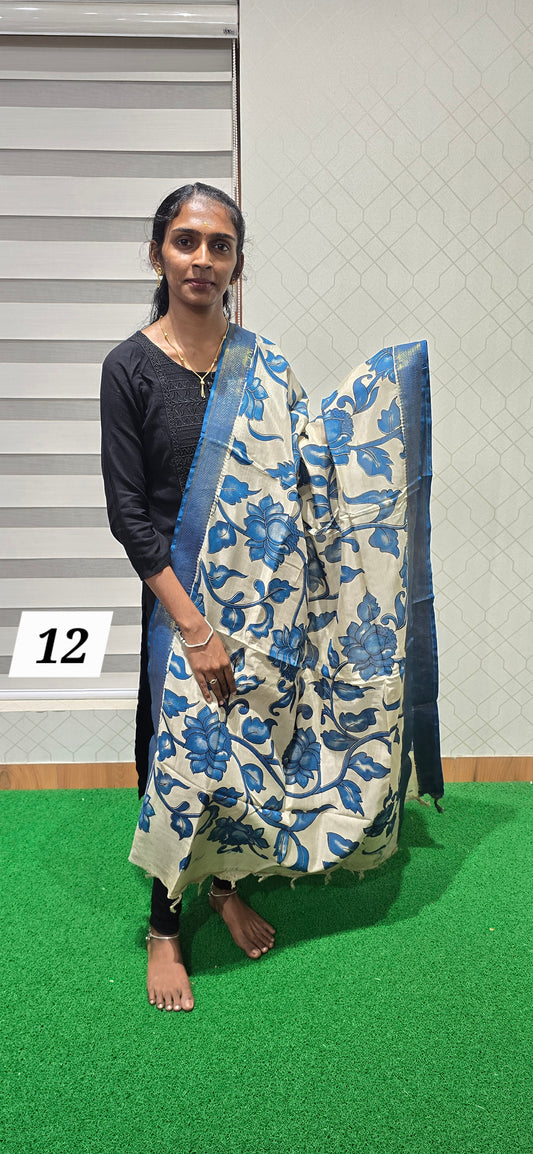 Chennuri Kalamkari Silk Dupatta P12