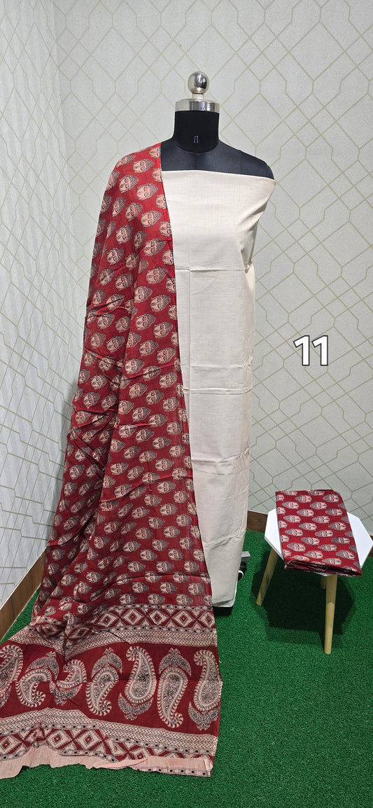 Kalamkari 3 piece Cotton suit - 11