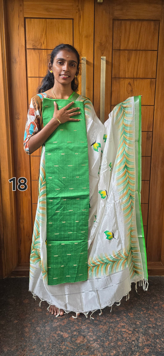 Raw silk with Chennuri silk Dupatta - RC18
