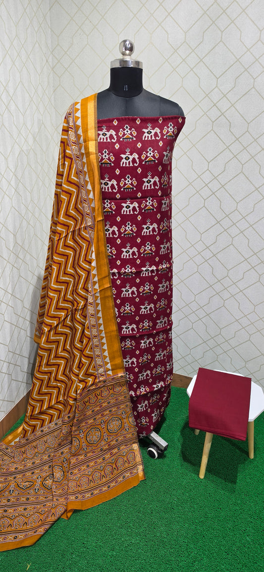 Semi-Maheswari Silk Salwars - SM05