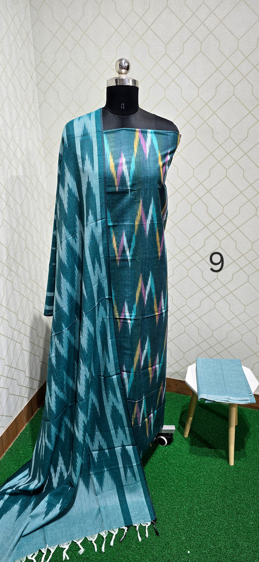 Soft Ikkat Cotton Suit - 09