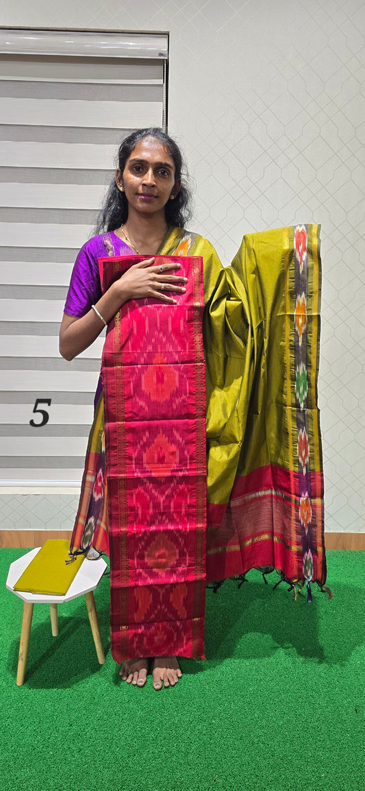 Pochampalli Ikkat Sico with border dupatta - PIS05