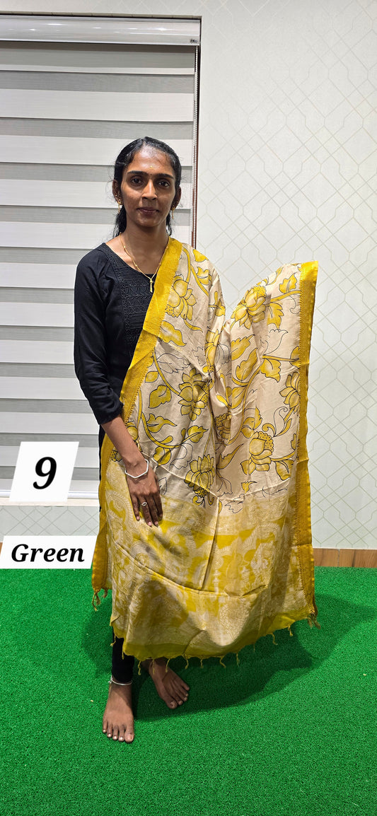Chennuri Kalamkari Silk Dupatta P09