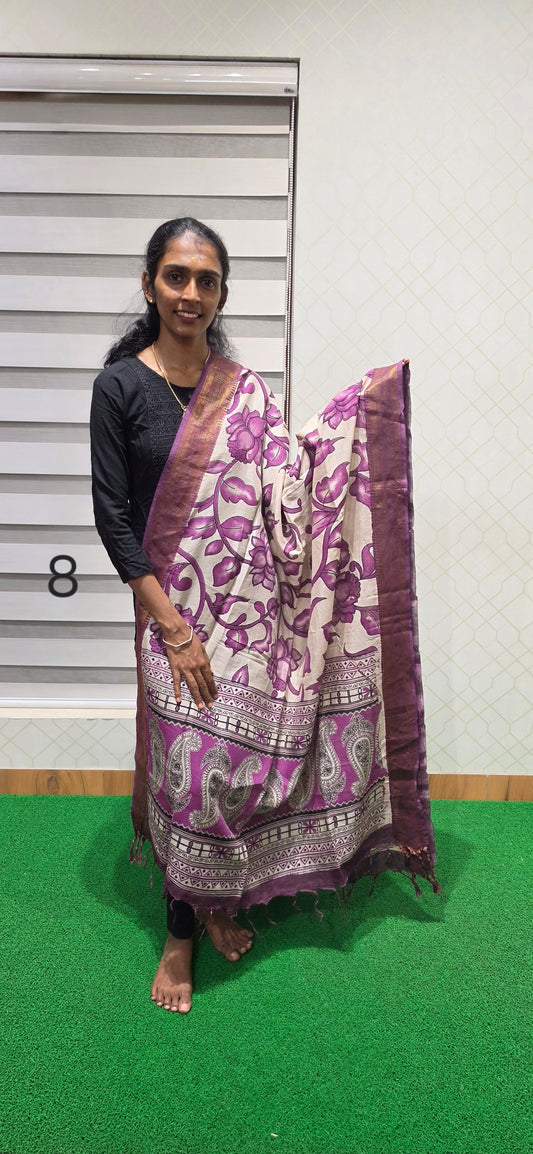 Chennuri Kalamkari Silk Dupatta - P08