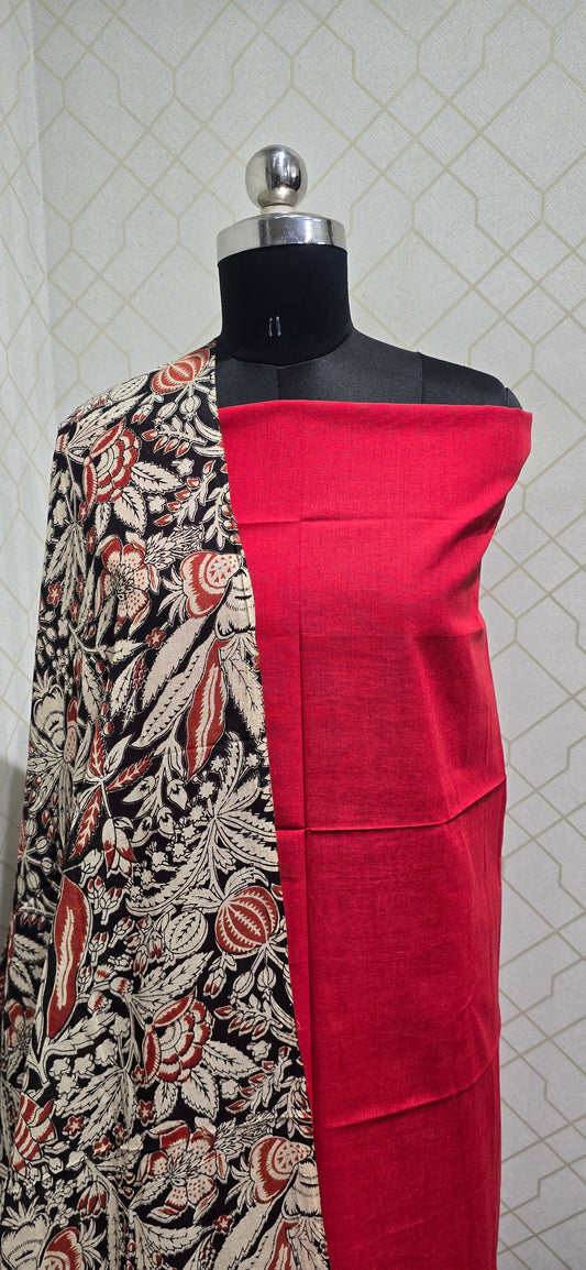 Kalamkari 3 piece Cotton suit - 15
