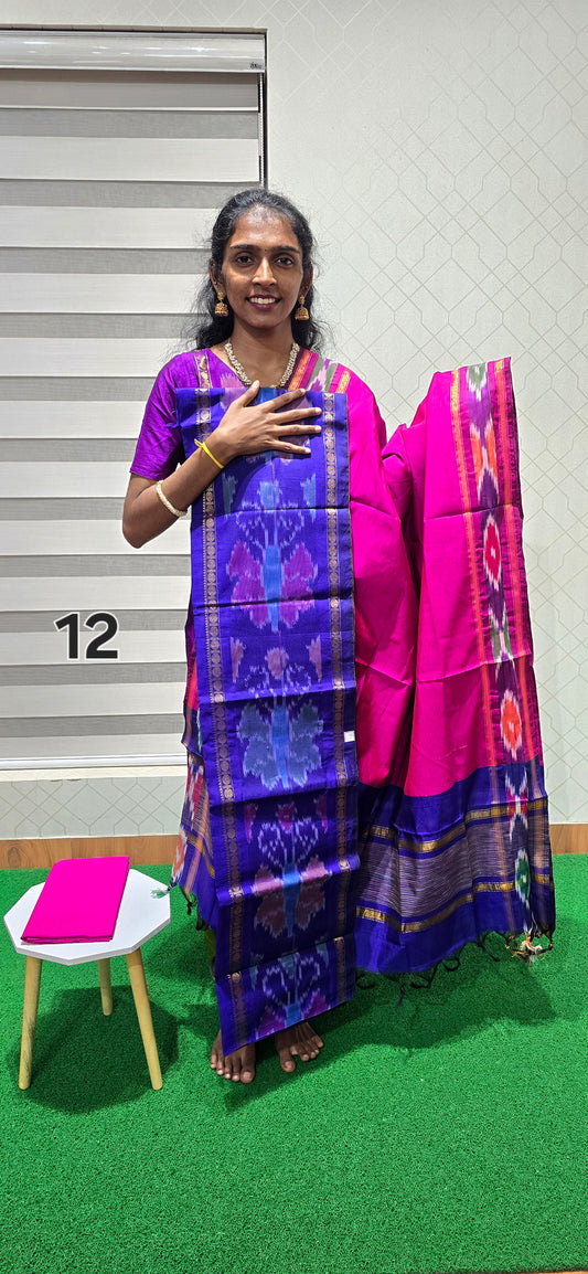 Pochampalli Ikkat Sico with border dupatta - PIS12