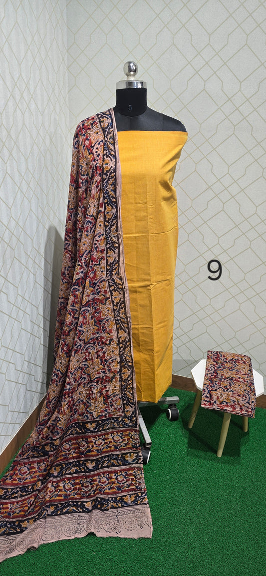 Kalamkari 3 piece Cotton suit - 09