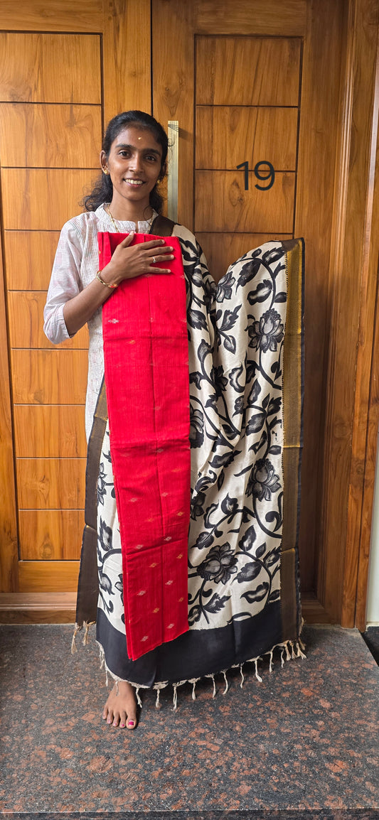 Raw silk with Chennuri silk Dupatta - RC19