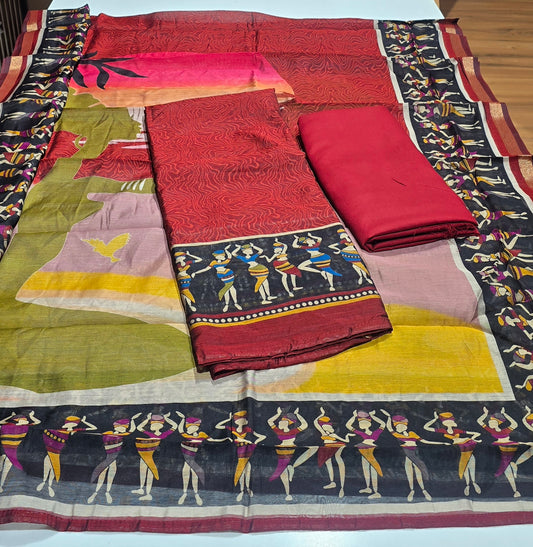 Semi-Maheswari Silk Salwars - SM09