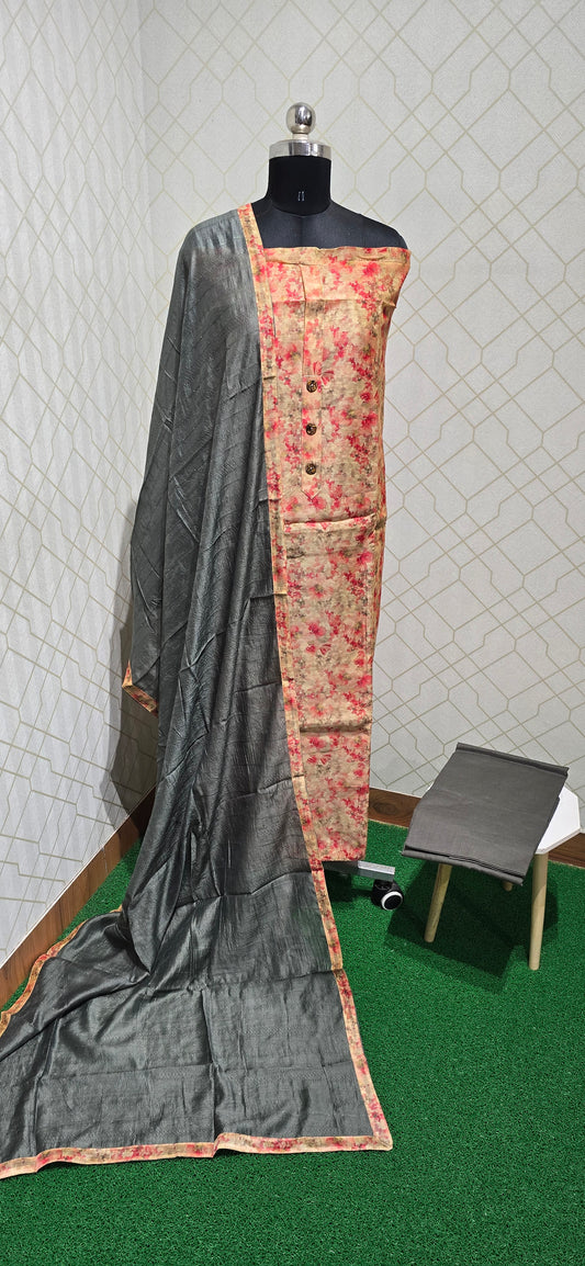 Floral Silk Cotton Suit - 2