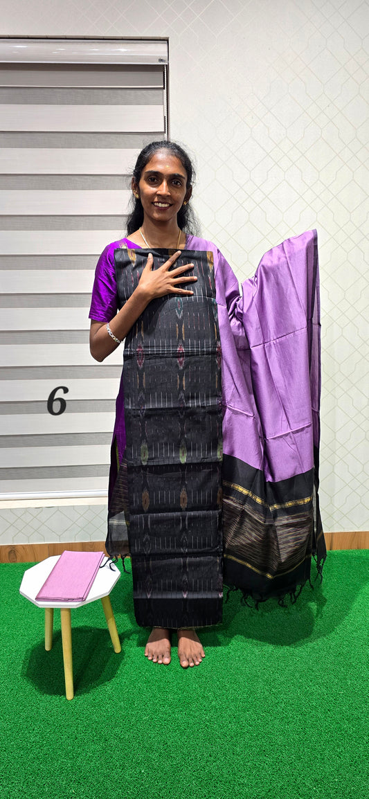 Full weaving Pochampalli Ikkat Sico Silk - PIS06