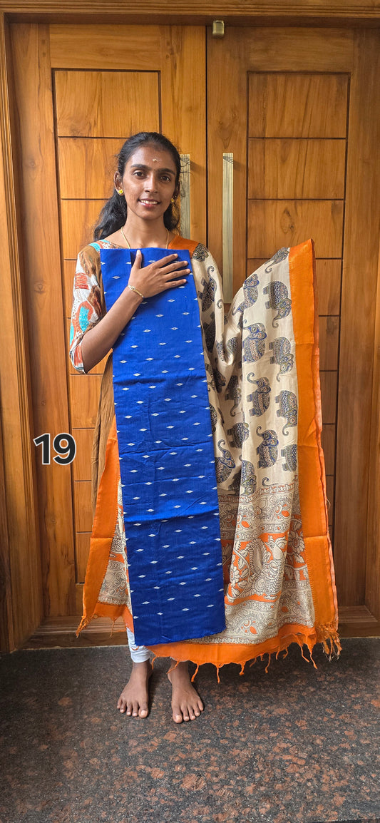 Raw silk with Chennuri silk Dupatta - RC19
