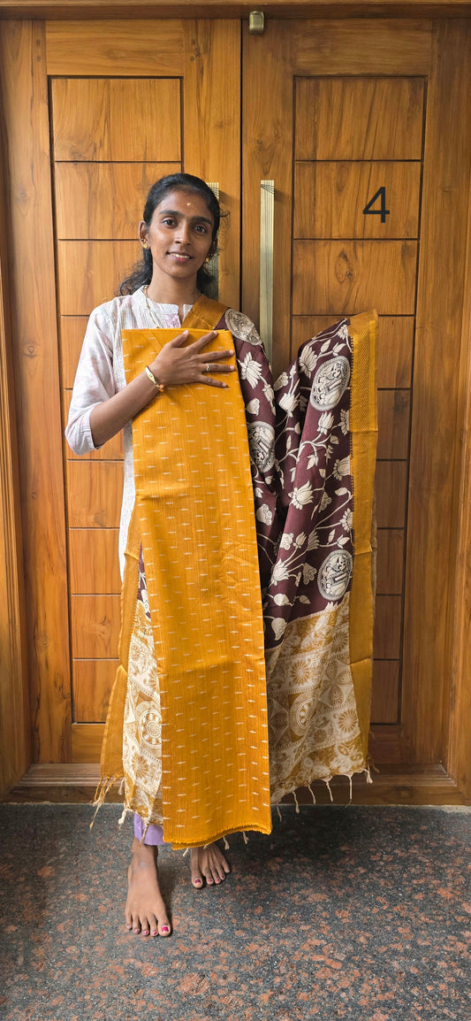 Raw silk with Chennuri silk Dupatta - RC04