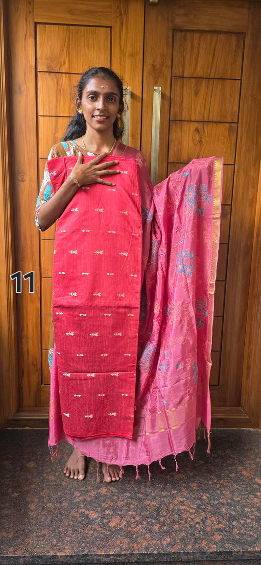 Raw silk with Chennuri silk Dupatta - RC11