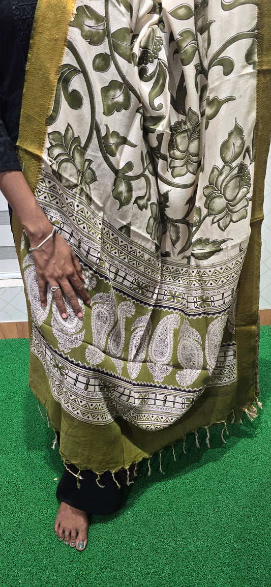 Chennuri Kalamkari Silk Dupatta - P10