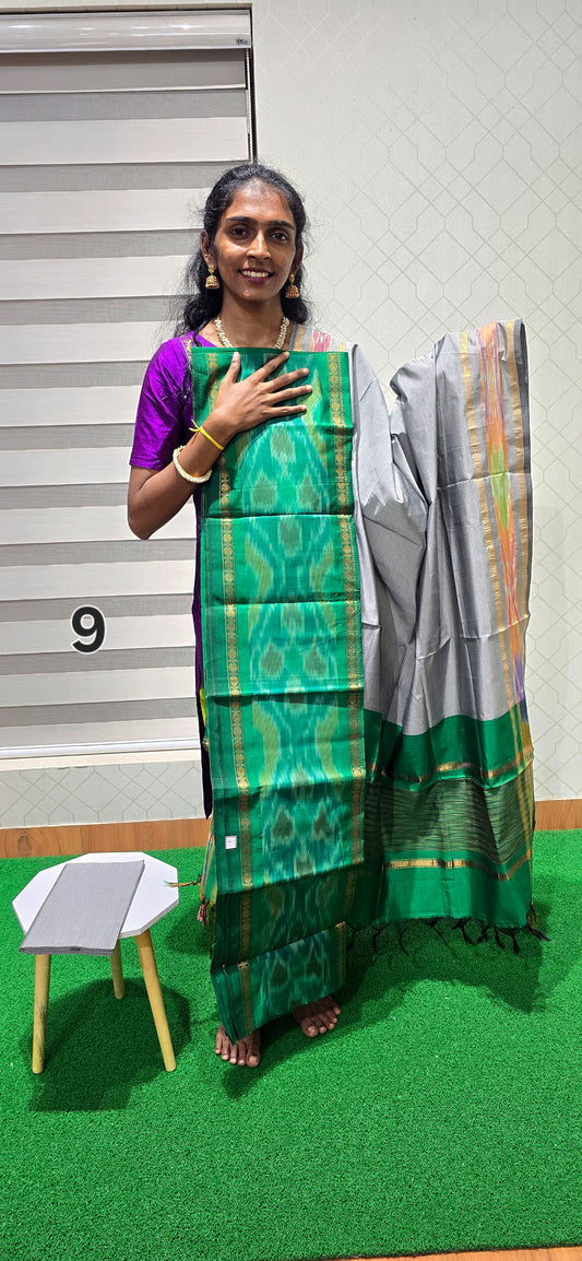 Pochampalli Ikkat Sico with border dupatta - PIS09