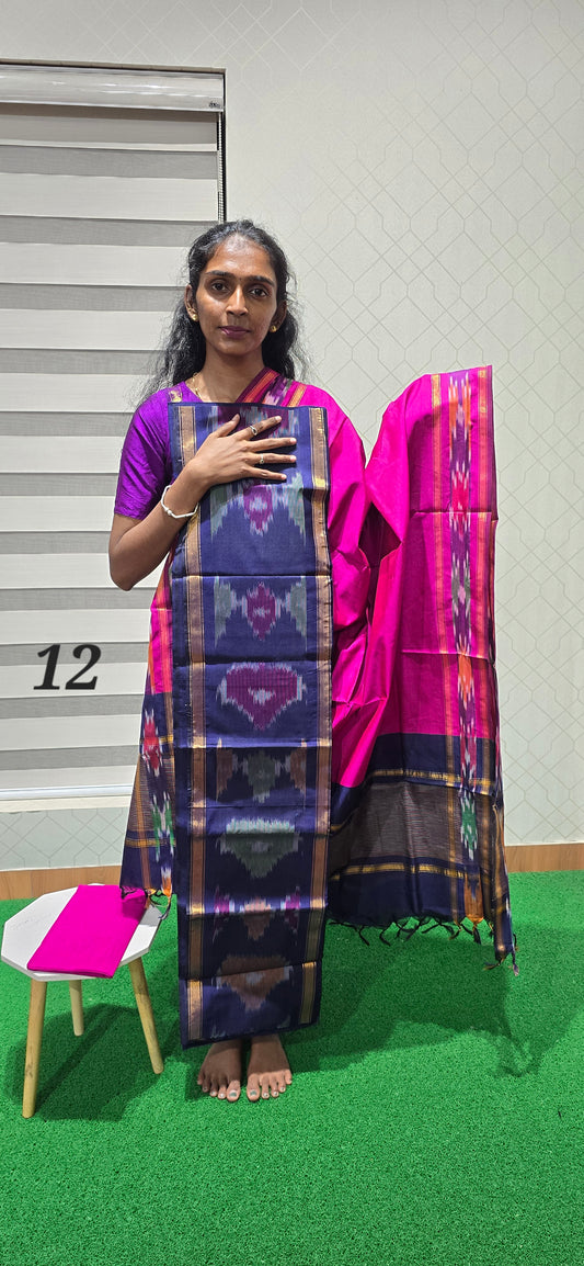 Pochampalli Ikkat Sico with border dupatta - PIS12