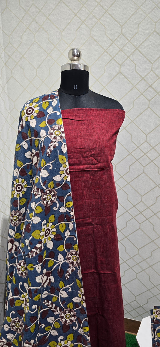 Kalamkari 3 piece Cotton suit - 08