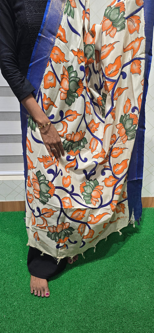 Chennuri Kalamkari Silk Dupatta - P08