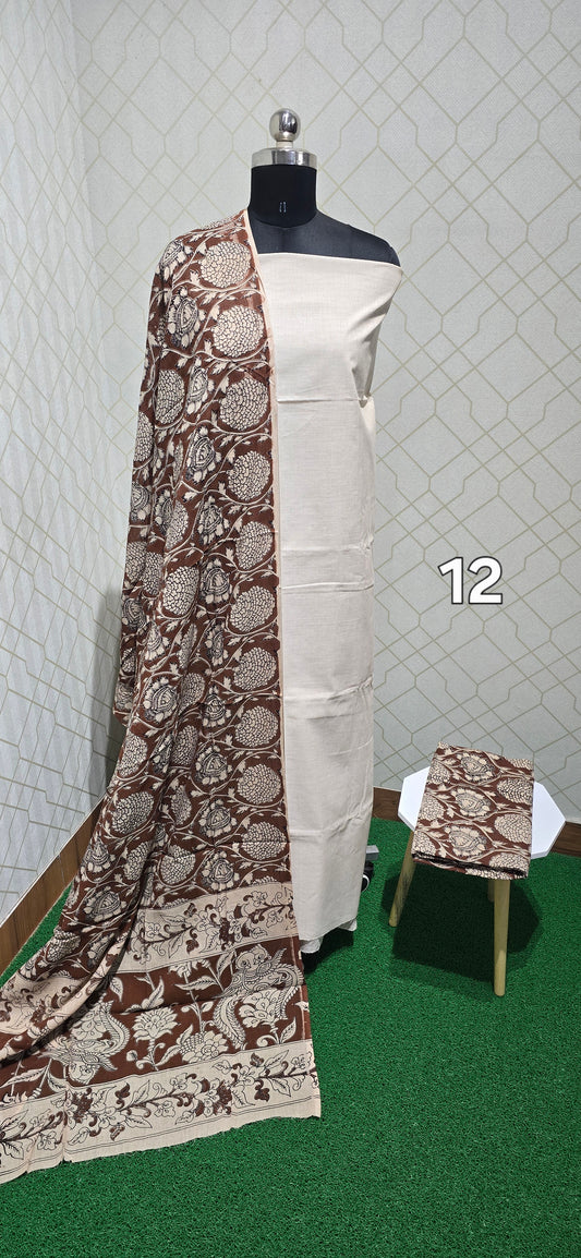 Kalamkari 3 piece Cotton suit - 12