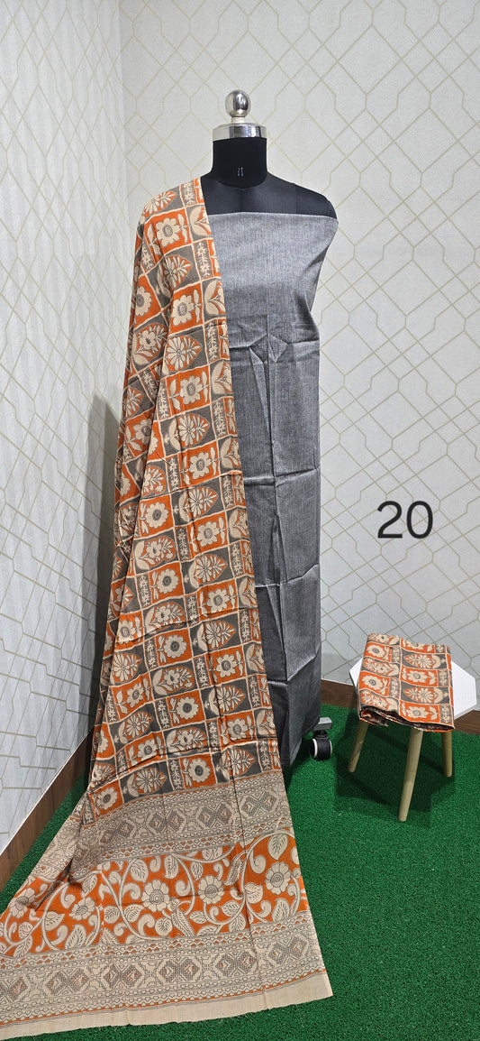 Kalamkari 3 piece Cotton suit - 20