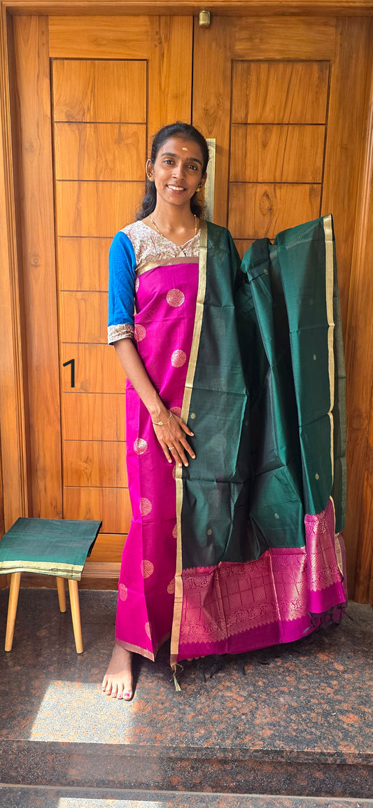 Pure Silk Cotton Suit  - 01