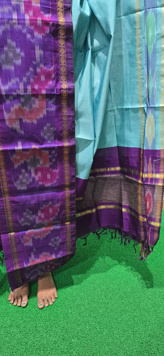 Pochampalli Ikkat Sico with border dupatta - PIS01