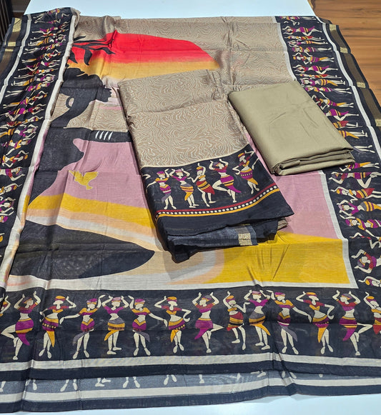 Semi-Maheswari Silk Salwars - SM08