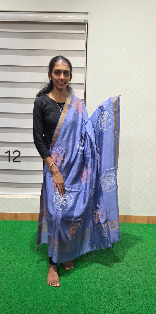 Chennuri Kalamkari Silk Dupatta - P12