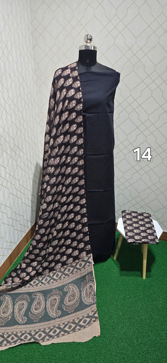 Kalamkari 3 piece Cotton suit - 14