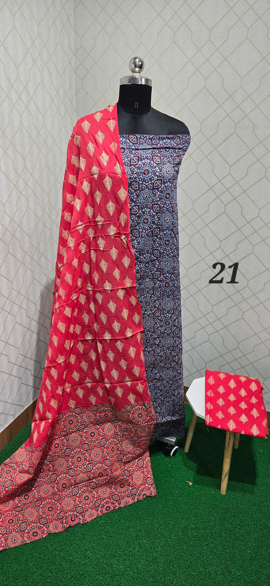 Ajrakh Cotton Suit - 21