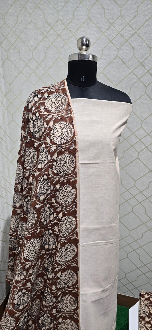 Kalamkari 3 piece Cotton suit - 12