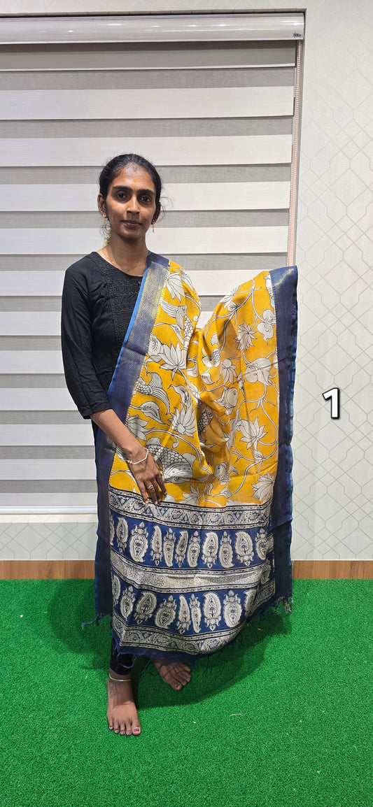 Chennuri Kalamkari Silk Dupatta P01