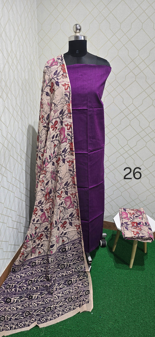 Kalamkari 3 piece Cotton suit - 26