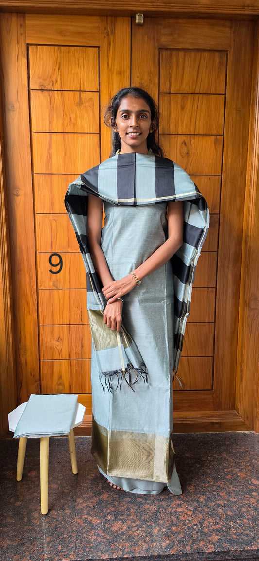 Semi Silk Cotton Suit  - 09