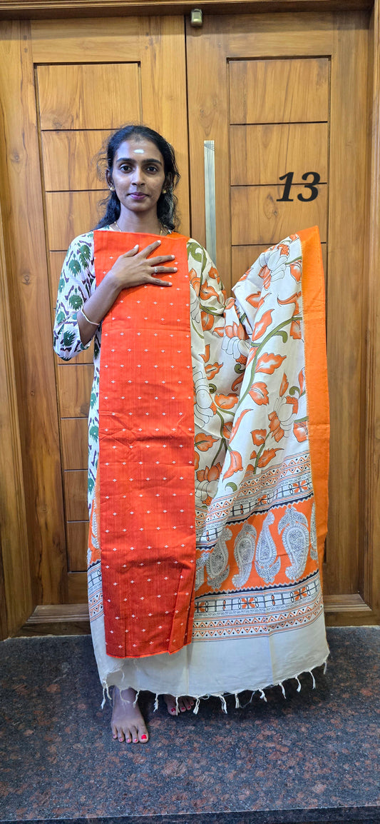 Raw silk with Chennuri silk Dupatta - RC13