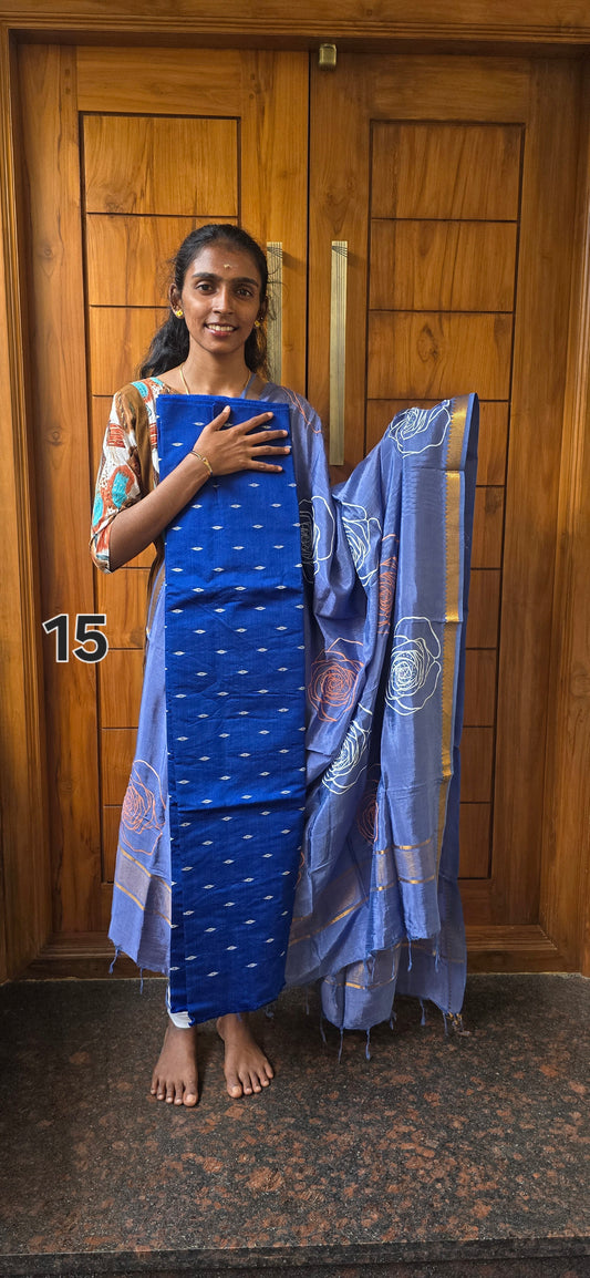 Raw silk with Chennuri silk Dupatta - RC15