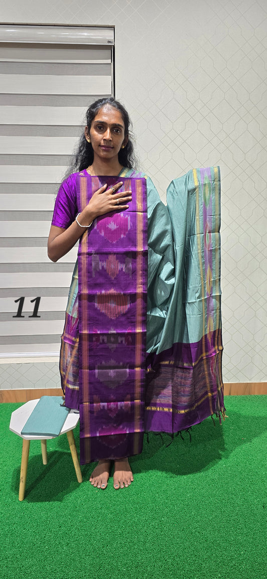 Pochampalli Ikkat Sico with border dupatta - PIS11