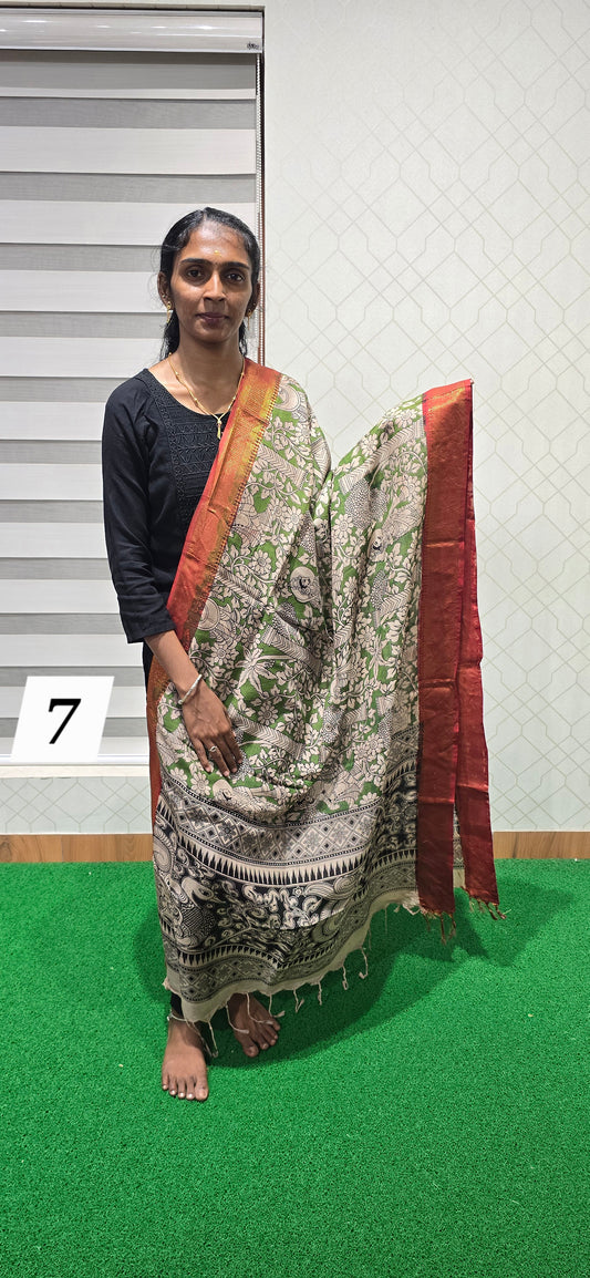Chennuri Kalamkari Silk Dupatta P07