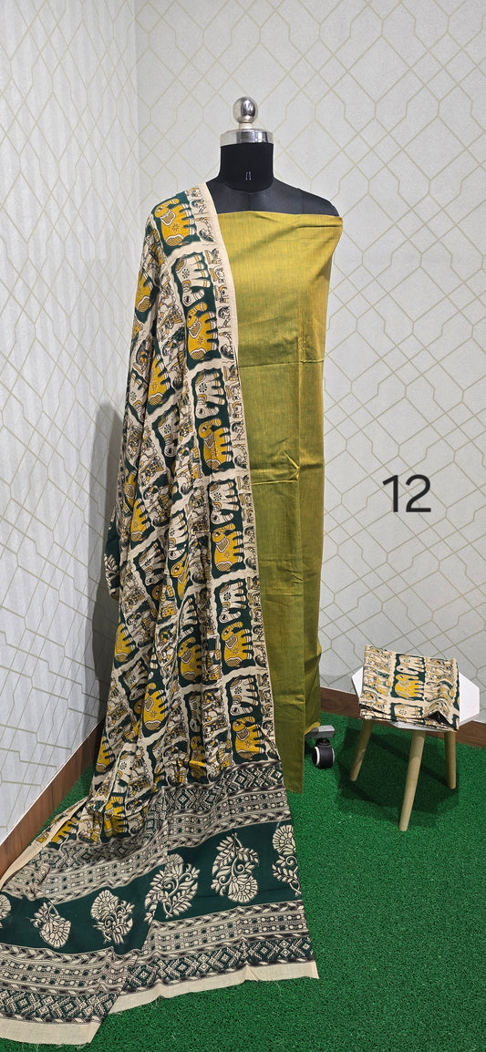 Kalamkari 3 piece Cotton suit - 12