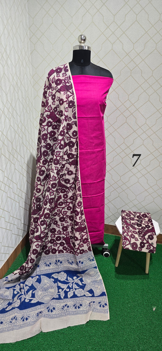 Kalamkari 3 piece Cotton suit - 07