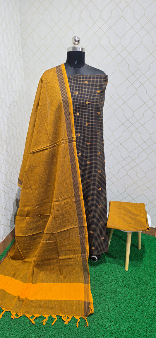 Checks Handloom Cotton Suits - 02