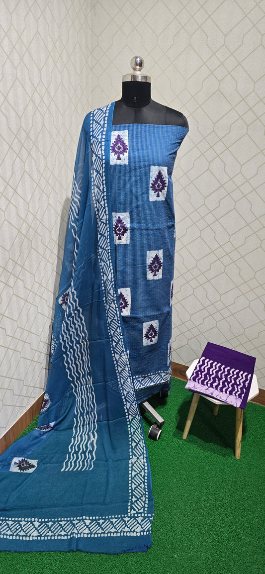 Bathik Cotton Suit - Kantha Edition 2